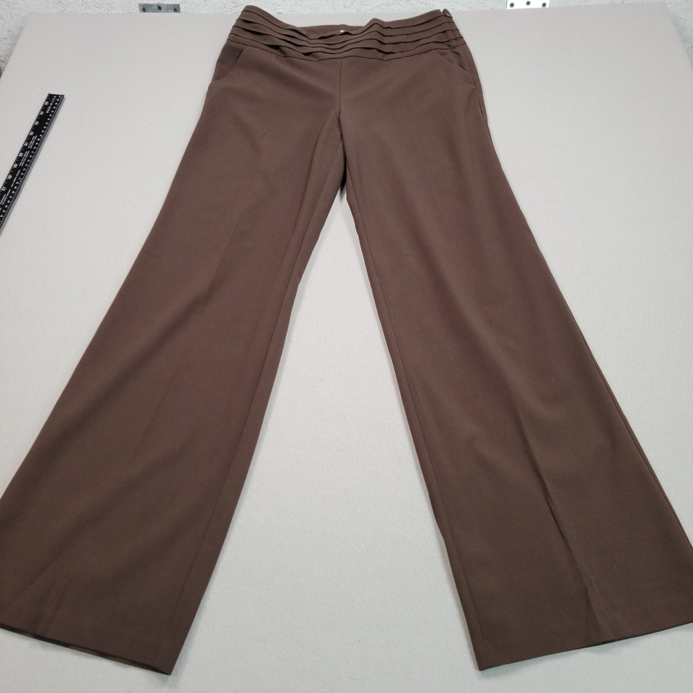 Cato Women Brown Wide Leg Dress Pants Size 8 Pleated Waist Side Zip‎ NWT